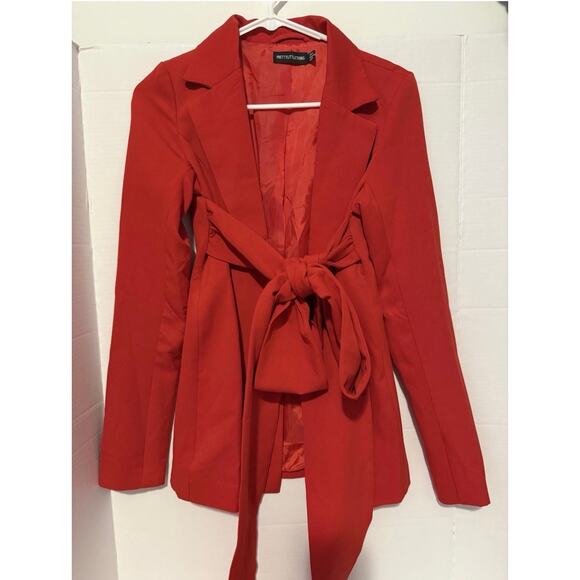 Pretty Little Thing Size 0 Women's Blazer with Oversized Tie - Picture 1 of 7